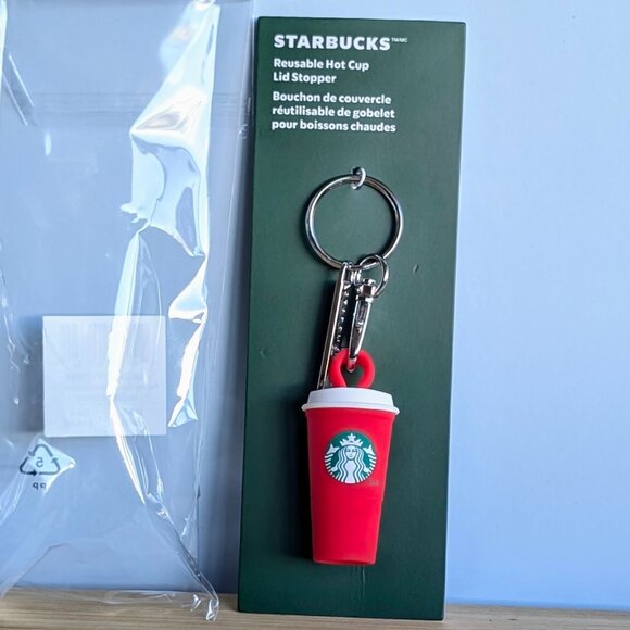 Starbucks 2025 Holiday Reusable Hot Cup Lid Stopper/Keychain - Picture 2 of 3